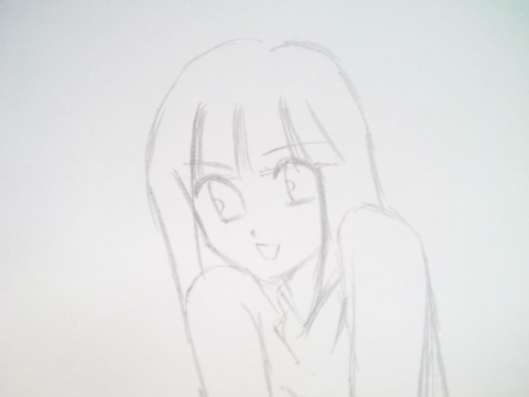 PPC用紙にシャープペン0.3mmで下書き