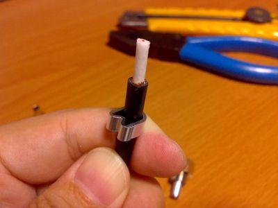 編み線をカットしたところ