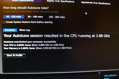 3.88GHz出ました。前は4.0まで行ったのに~。残念。