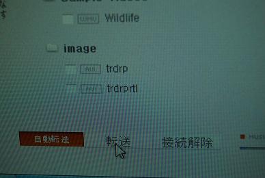 転送!今回は、音楽と画像を1つずつ選んで、転送!
