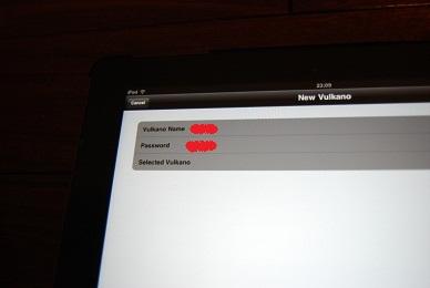 さっき設定したVulkano FlowのIDとPassを登録すると・・・