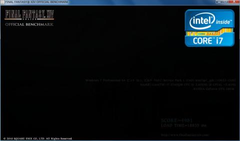 FinalFantasyXⅣOfficiarlBenchmarkのlow設定。最大消費電力は159wで、スコアーは4981点
