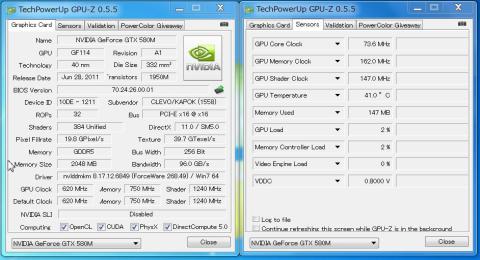 ドライバ更新前のGPU-Z