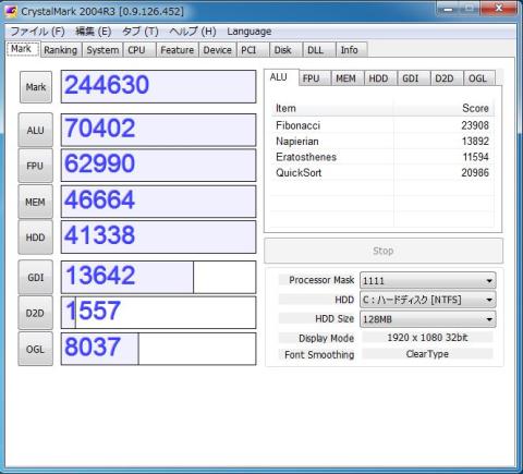 i7-2600のCM2004R3のスコアはこんなもの