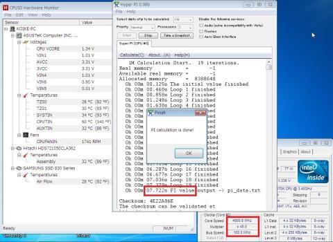 CPU温度もさほどではなく、問題無さそう。スコアは若干下がっているけど、、、