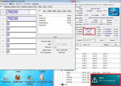 48倍CDM中のCPU温度警告!!げっ!!