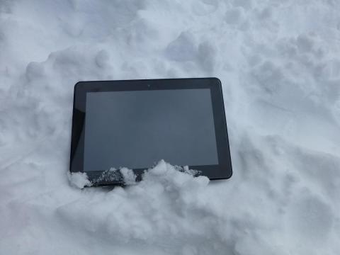 勇気をもって雪の中に、、、ドキドキ