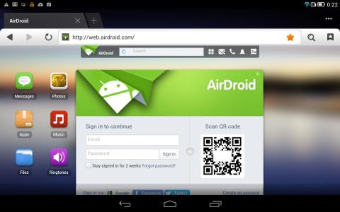 AirDroidにログイン