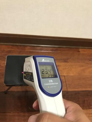 電源を入れる前と起動直後は23.4度