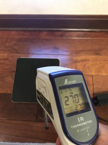 30分使用したところでの温度は27度