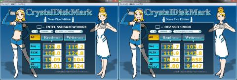 左がIntel,右がOCZ