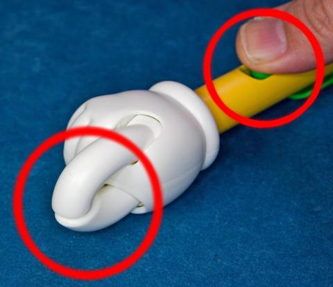 普通にボタンを押し込んだところ