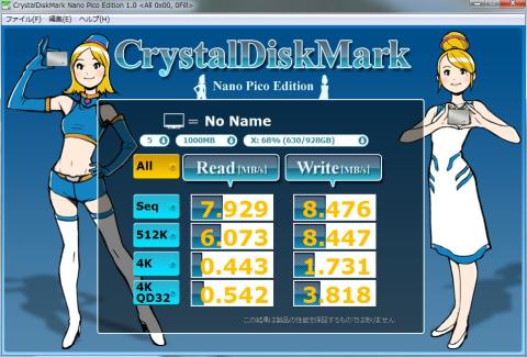 100Mbps対応HUB使用時計測値