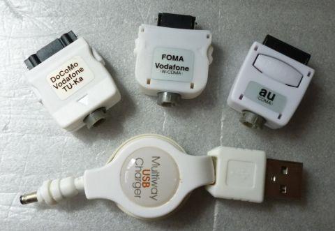 当時必要だったDocomo/Vodafone(Softbank)の2Gと3G、auの3端子つき