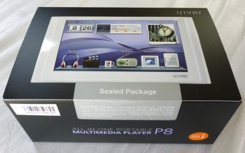 黒い箱に、商品の「(左)ホーム画面」を表したシール貼付