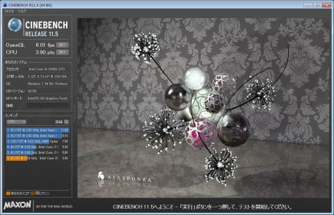 OpenGLが6.01、CPU3.90
