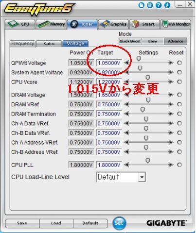 この設定を変更(数回変更⇒再起動したためデフォルトと同じに見えてますが(^^ゞ)