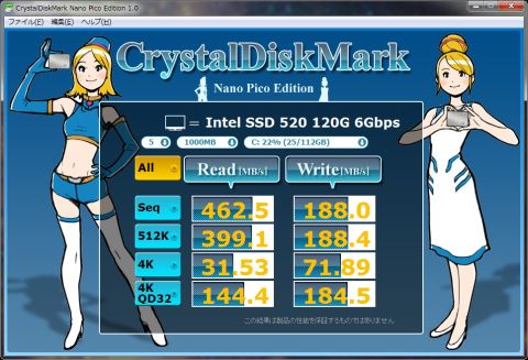 Seq Readは公称の84%、同Writeは37.6%