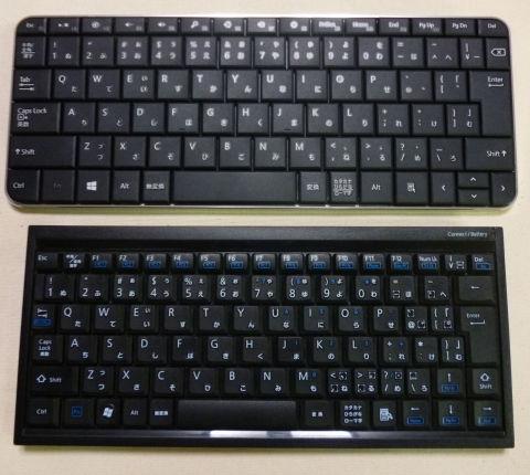 Wedge Mobile Keyboard(上)は一回り、特に横方向が大きい