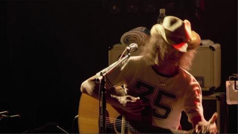 DVDではボディとネックに手をかけて曲げてアームダウンのような音を出してるのが確認できる