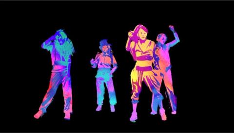 積極的に映像処理された「リトルダンサー」のPV、サーモグラフィーみたいな画