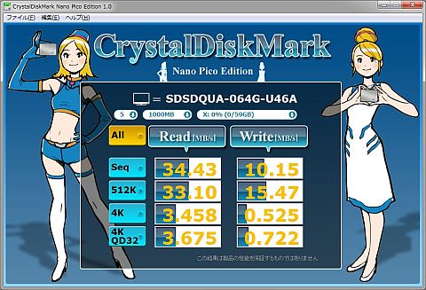 読み込み最大30MB/秒の転送速度は確保