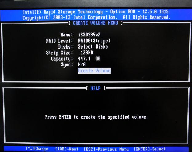 RAID0(Stripe)でRAID構築
