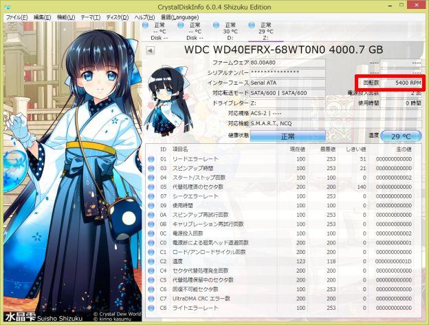 可変速のIntelliPowerは5400rpmと表示。