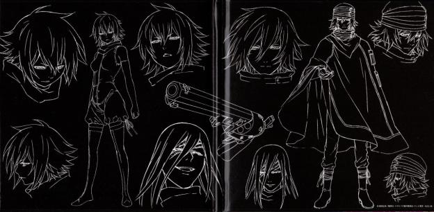 ジャケット裏の設定画。