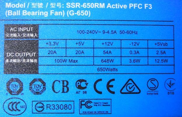+12Vはシングルレーン、最大648W。
