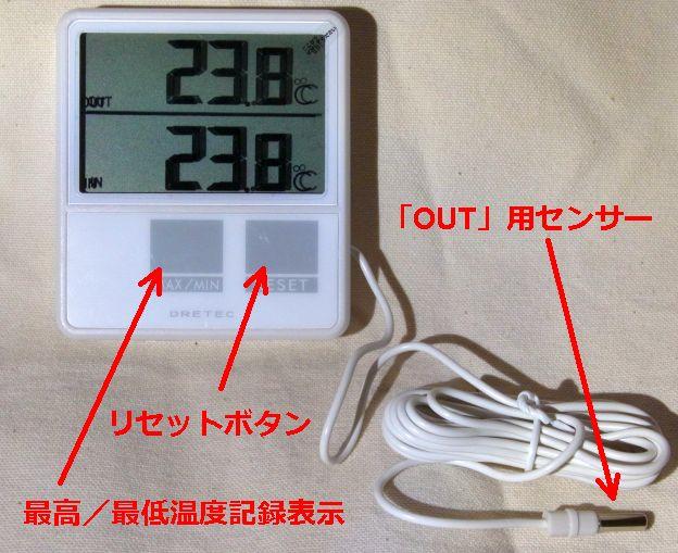 最高最低温度メモリ付きで機構としては良くあるタイプ。