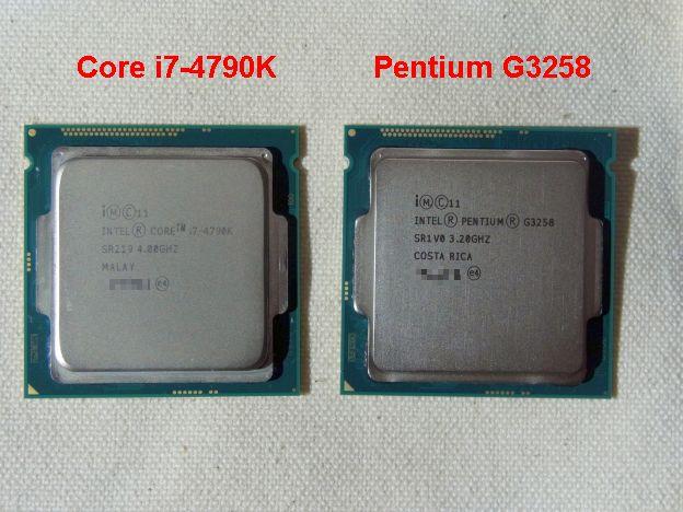 同じLGA1150。上からでは刻印がないと区別が付かない。