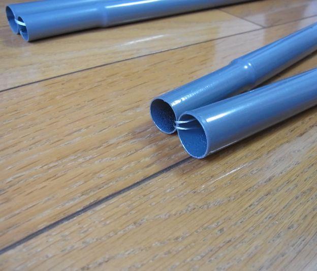 パイプは連結部がワイヤーで繋がれていて差し込み間違いはないが...