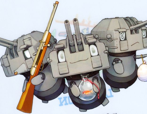 左から照月の、秋月の、初月の。照月のが射的の銃を持ってるのが似合ってる。