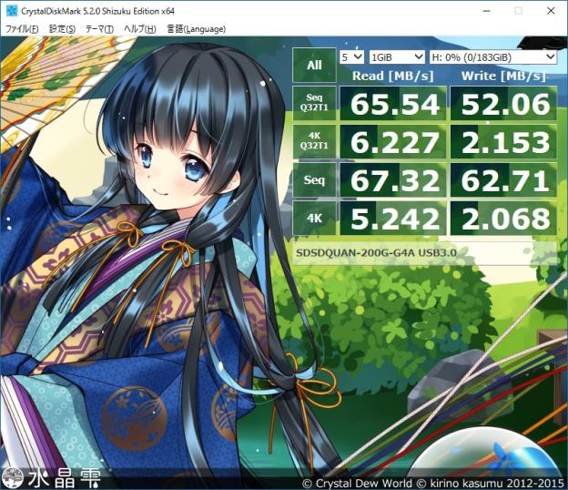 Seq読み取り67.32MB/s...とはチョイ足りんな...