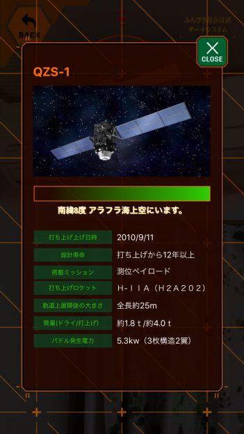 衛星の情報も得られる