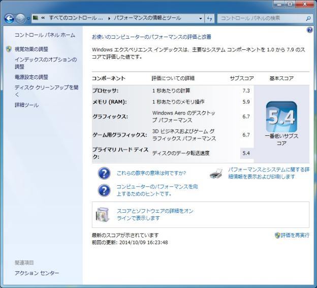 Windowsエクスペリエンス