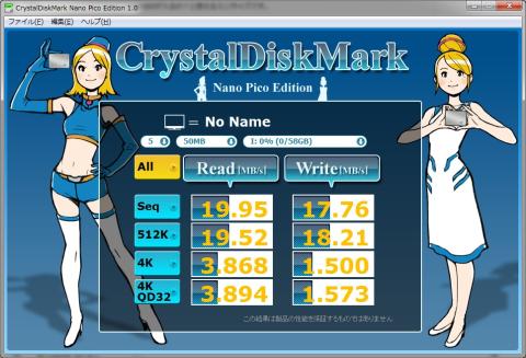 記録速度もまずまず、これなら問題ないでしょう