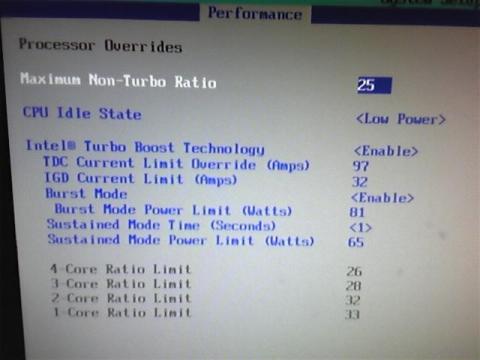 Turbo Boostの設定が行えます。