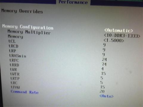 メモリに関する設定です。