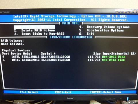 初めてRAID設定画面を見ました。