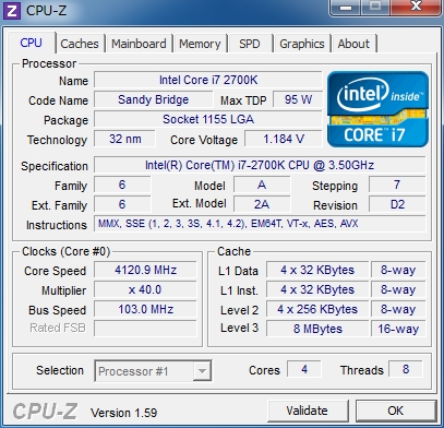 OC時のCPU-Zの結果