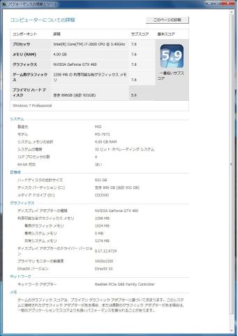 PCパフォーマンス