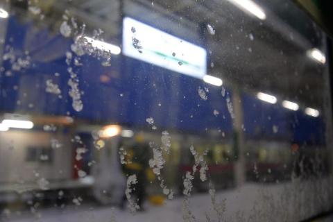 寝台特急あけぼの車内にて(羽後本荘駅)