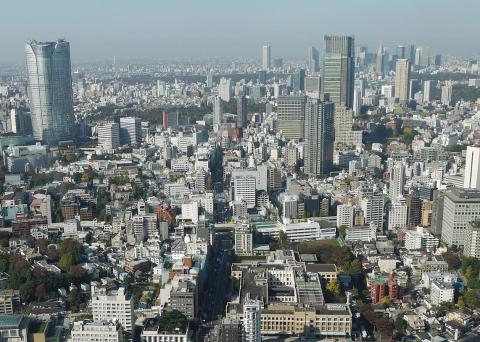 特別展望台250mからの六本木ヒルズ周辺