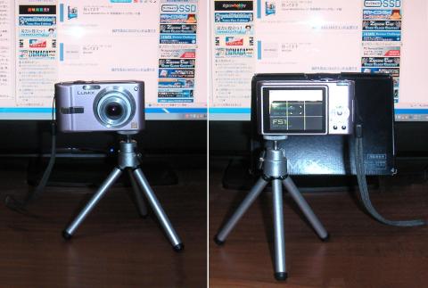 ミニ三脚に載せた