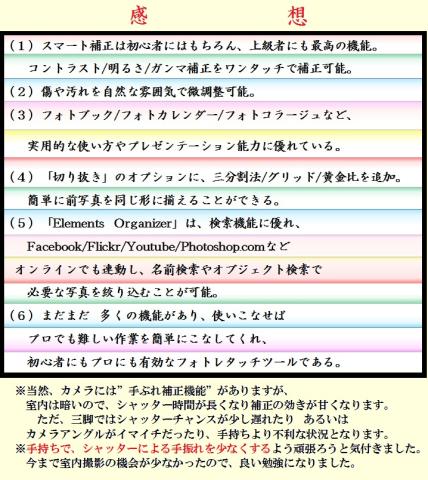 Adobe Photoshop Elements 10 の使ってみた感想