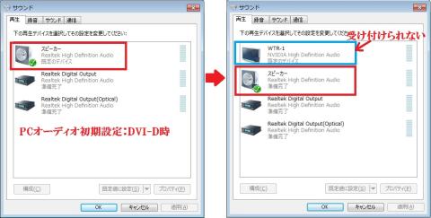 オーディオが出ない