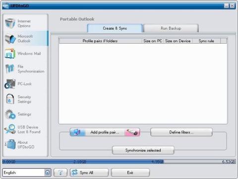 Outlookのポータブル同期設定