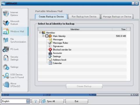 Windows Mailのポータブル同期設定